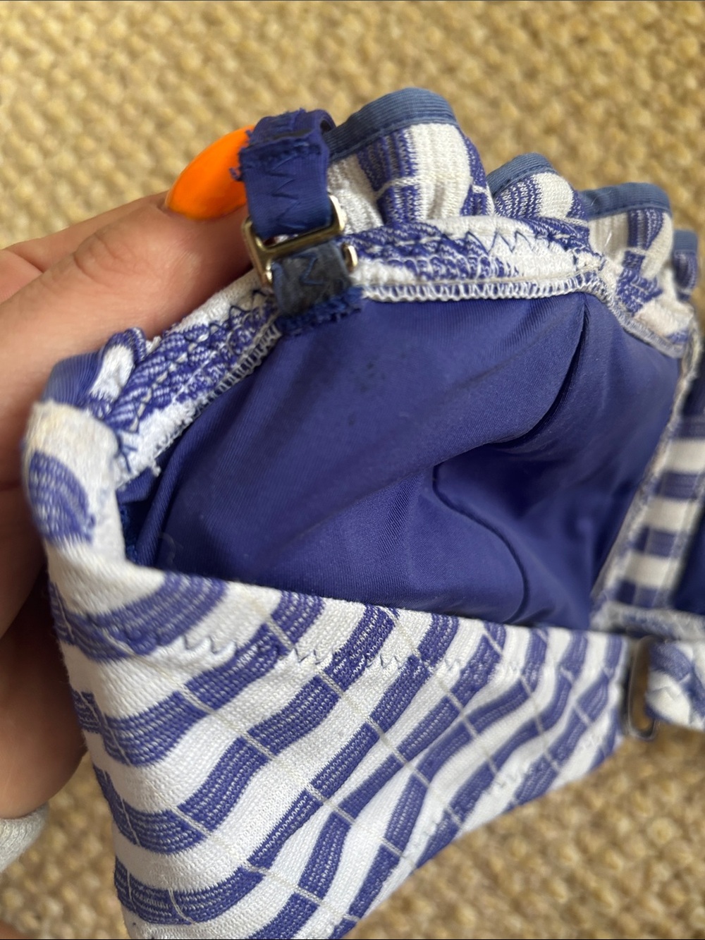 Betsey Johnson Blue White Striped Bikini Set - Picture 9 of 9